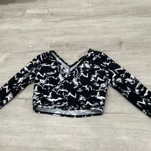 Five dance wear black and white cut top in size youth medium